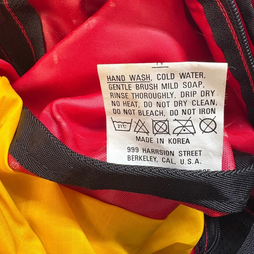 Vintage The North Face‎ Convertible Fanny Pack Backpack Red Yellow Nylon Korea
